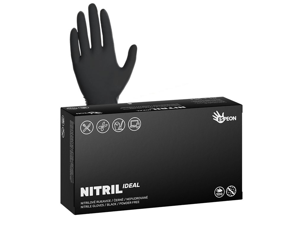 Rukavice Nitrilex černé  100ks "XL" bez pudru
